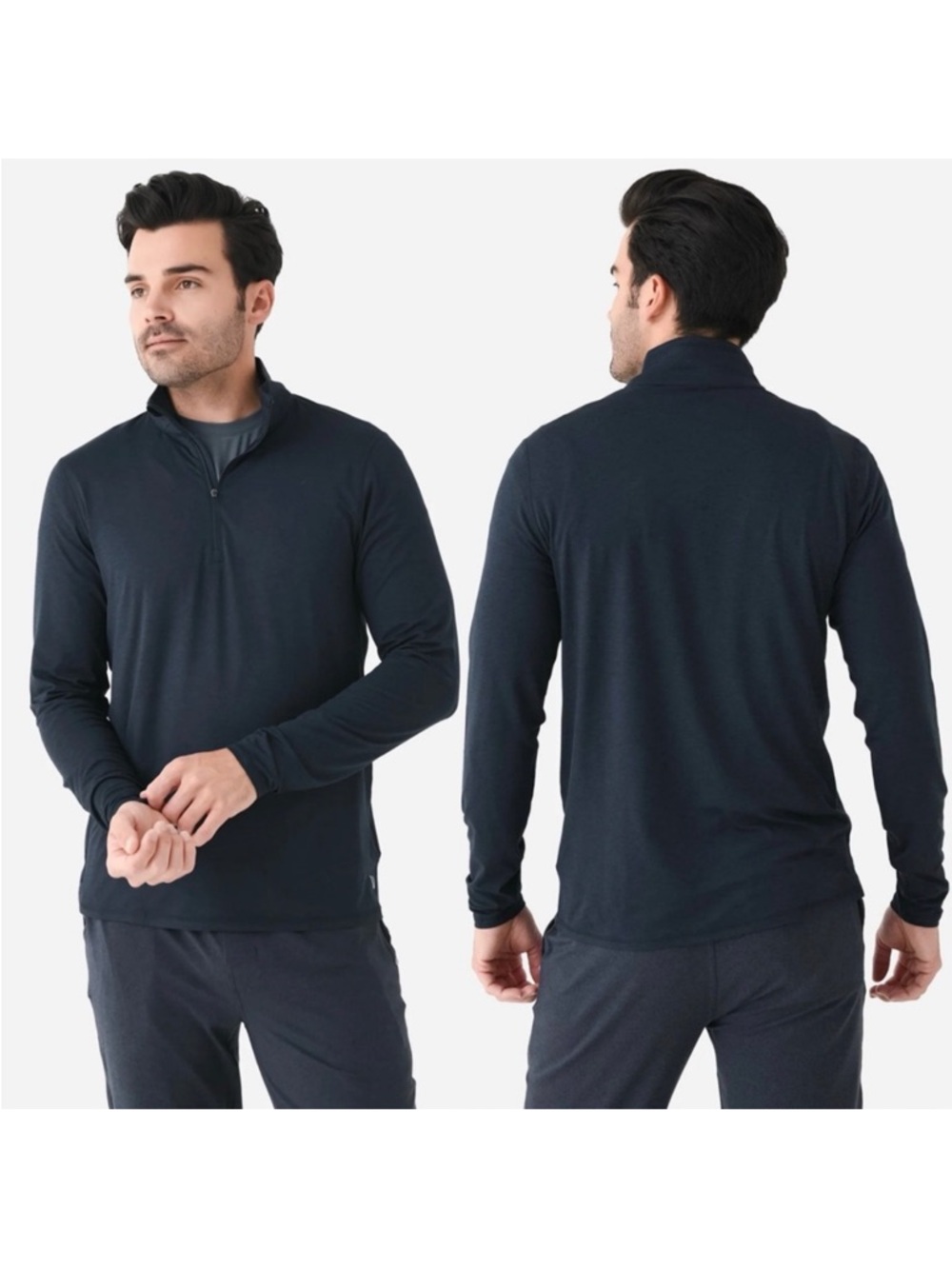 NWT Vuori Ease Performance 1/2 Half Zip 2.0 Long Sleeve Top Ink Heather Size XL